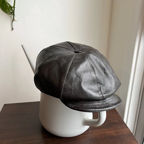 The Real McCoy horsehide Leather Newsboy Cap - Picture 13 of 14